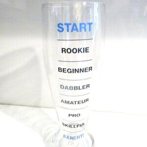 BR2 - 11.5" High ROOKIE BEER GLASS Vintage Bar Novelty Glass DRINKING GAME